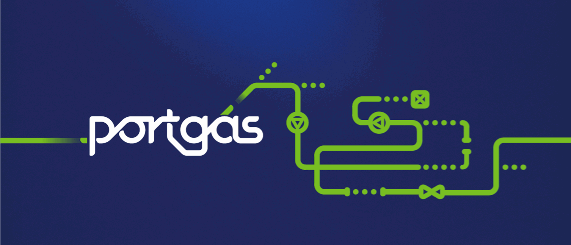 Banner da Portgás com rede de gás natural