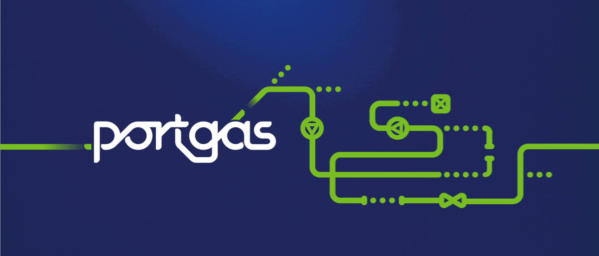 Banner da Portgás com rede de gás natural