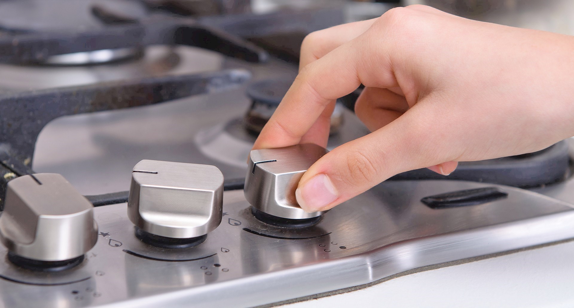 Fogão a gás natural a ser ligado